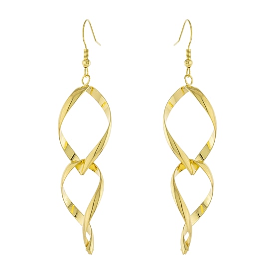 Silver Reflections 14K Gold Over Brass Drop Earrings
