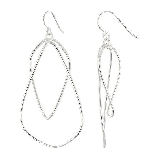 Silver Reflections Pure Silver Over Brass Drop Earrings