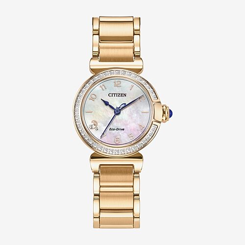 Citizen Eco-Drive Women's Diamond (1/6 ct. t.w.) Rose Gold-Tone Stainless Steel Bracelet Watch 26mm