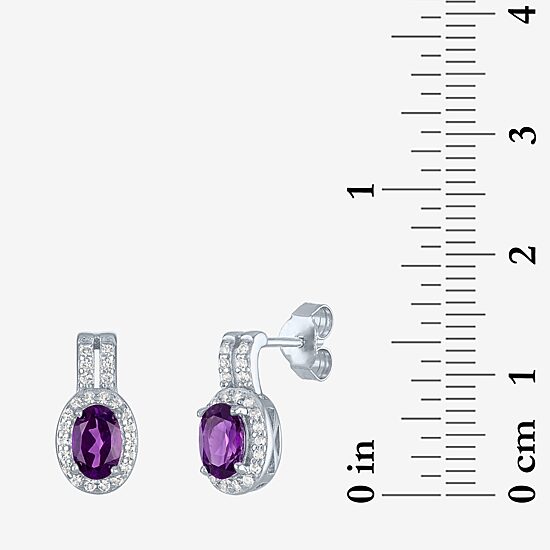 Womens Genuine Purple Amethyst Sterling Silver 3-pc. Jewelry Set