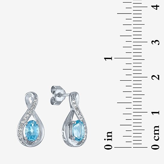 Womens Genuine Blue Topaz Sterling Silver 2-pc. Jewelry Set