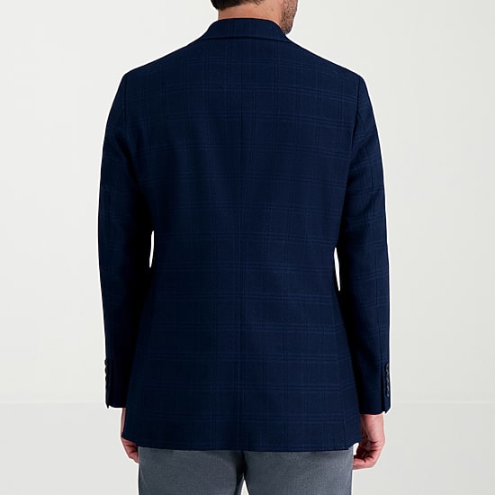Haggar JMH Tailored Tonal Plaid Mens Stretch Fabric Modern Fit Sport Coat