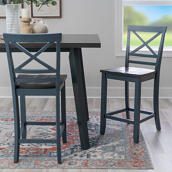 Linon Rogers 2-pc. Counter Height Bar Stool