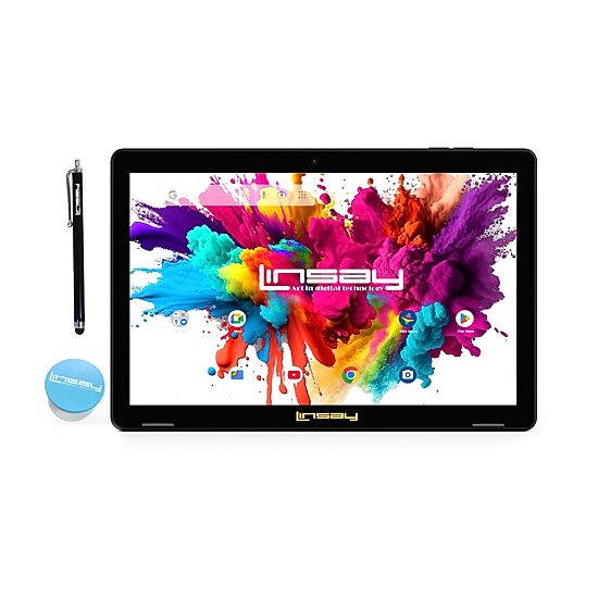 LINSAY® 10.1 Octa Core 128Gb Android 15 Tablet Pop And Pen