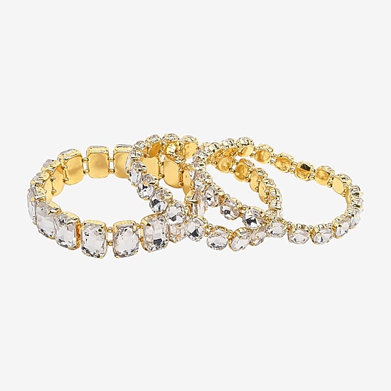 Bijoux Bar Womens 3-pc. Glass Bracelet Set