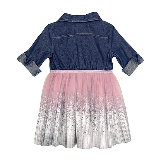 Lilt Toddler Girls Roll Tab Elbow Sleeve Tutu Dress
