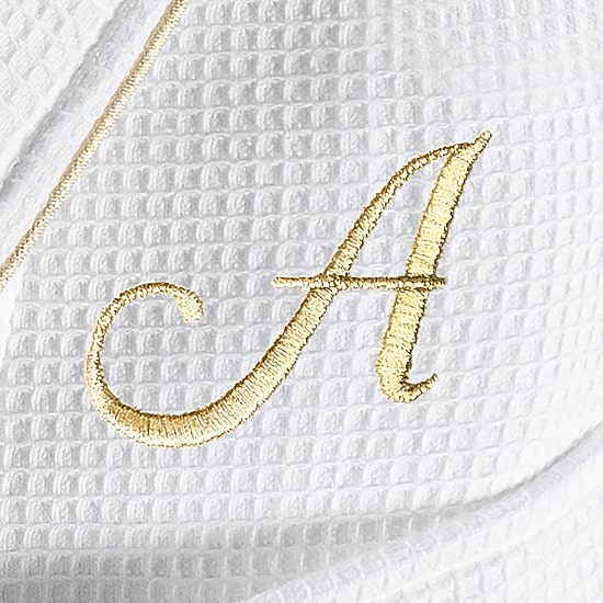 Linum Home Textiles Personalized Waffle Terry Bathrobe Unisex Adult Long Length Long Sleeve Robe