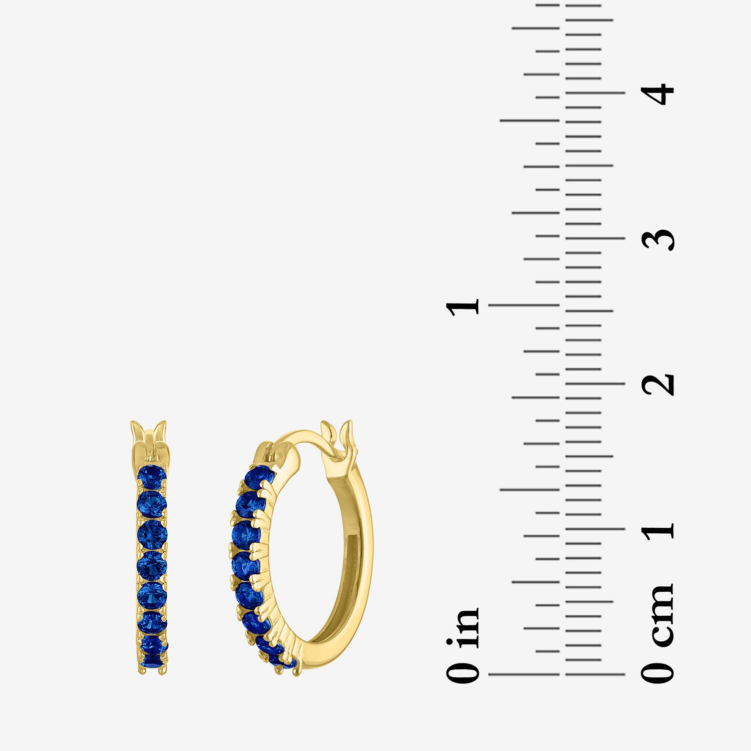 Gemstone 14K Gold Over Silver 16mm Hoop Earrings
