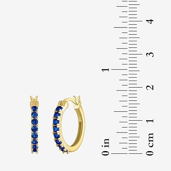 Gemstone 14K Gold Over Silver 16mm Hoop Earrings