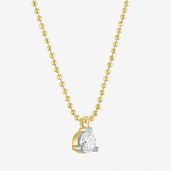 Yes, Please! Womens 1/5 CT. Lab Grown White Diamond Sterling Silver Round 18 Inch Pendant Necklace