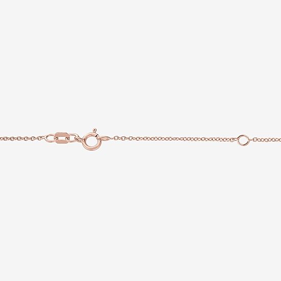 Diamond Accent "To The Moon & Back" Womens Diamond Accent Natural White Diamond 14K Rose Gold Over Silver Heart 16 Inch Pendant Necklace