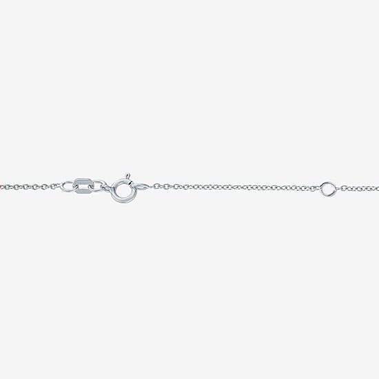 Diamond Accent "Faith" Womens Diamond Accent Natural White Diamond Sterling Silver Cross 18 Inch Pendant Necklace