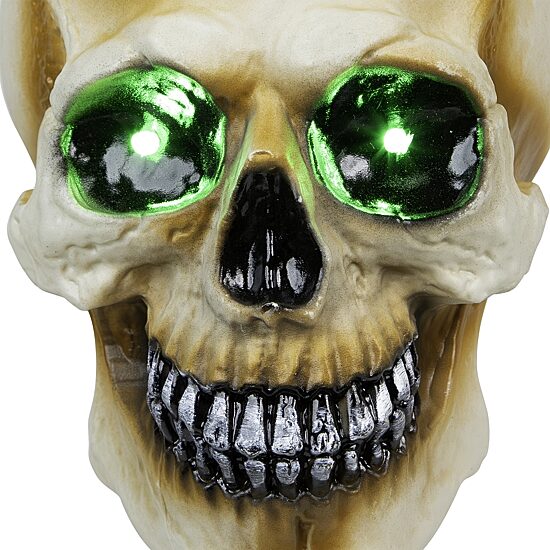 Northlight 15" Set Of 3 Led Lighted Skeleton Head Halloween Yard Art