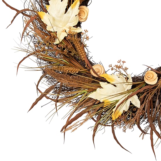 Northlight 24" Cattail And Wheat Twig Wreath