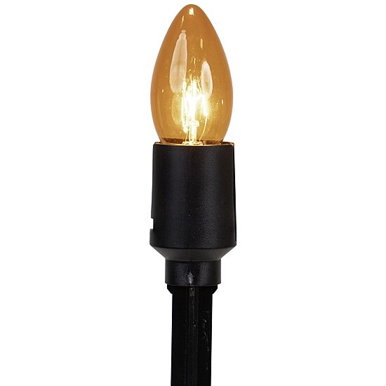 Set of 10 Orange C9 Bulb Halloween Pathway Markers - 8.75' Black Wire