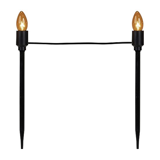 Set of 10 Orange C9 Bulb Halloween Pathway Markers - 8.75' Black Wire
