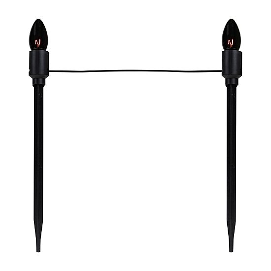 Set of 10 Purple C9 Bulb Halloween Pathway Markers - 8.75ft Black Wire
