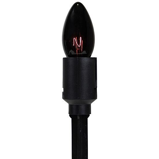 Set of 10 Purple C9 Bulb Halloween Pathway Markers - 8.75ft Black Wire