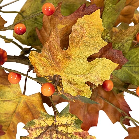 Northlight 5ft X 8in Maple Leaf And Berry Unlit Indoor Garland