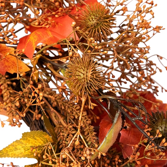 Northlight 24in Maple Leaf And Berry Unlit Wreath