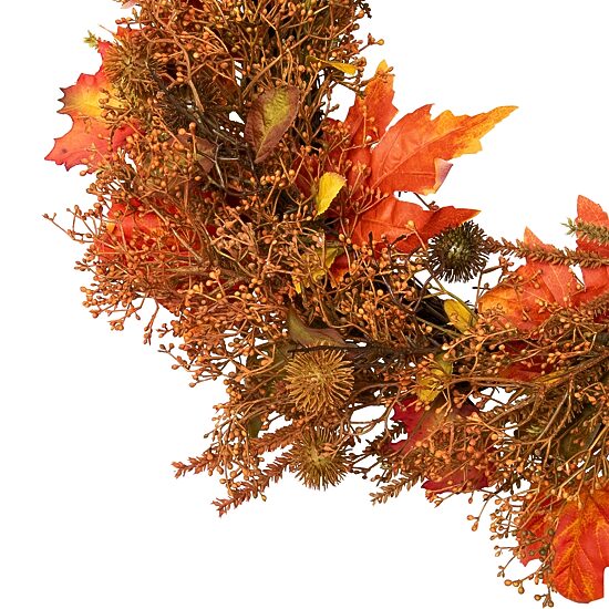 Northlight 24in Maple Leaf And Berry Unlit Wreath
