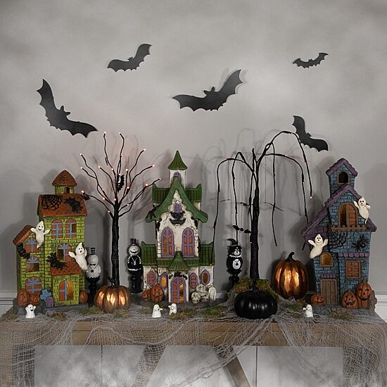 Northlight 22.75in Prelit Haunted House With Ghosts Lighted Halloween Tabletop Decor