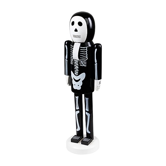 Northlight 14in Black And White Skeleton Wood Nutcracker
