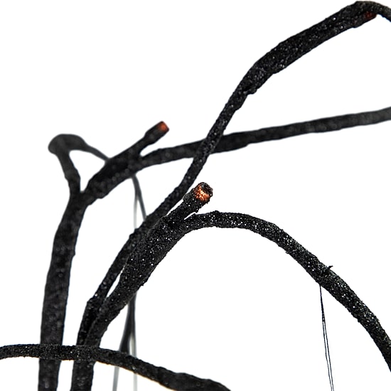 Northlight 24in Led Black Glittered Willow Lighted Indoor Artificial Tree
