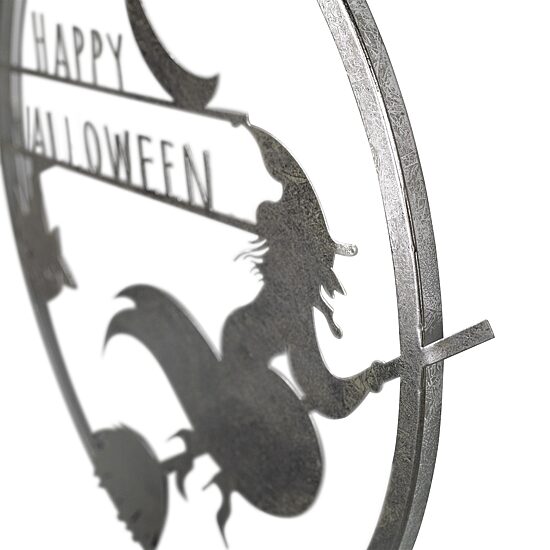 Northlight 17in Silver Flying Witch Wall Sign