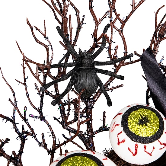 Northlight 24in Eyeballs And Spiders Twig Wreath