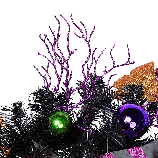 Northlight 24in Jack-O-Lantern In Witches Hat Wreath