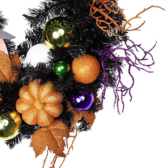 Northlight 24in Jack-O-Lantern In Witches Hat Wreath