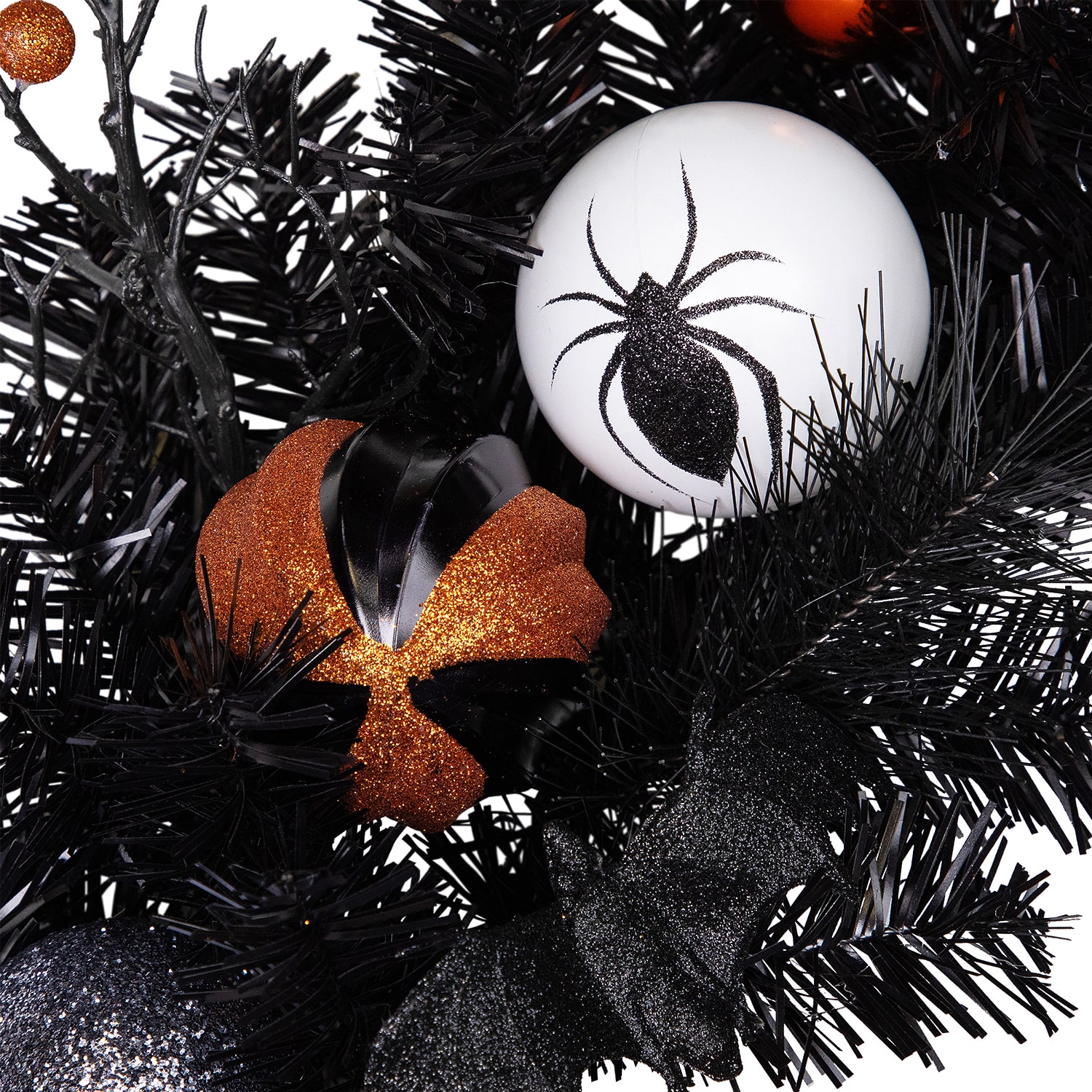 Northlight 24in Orange Ornaments And Ghost Wreath