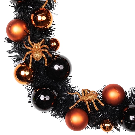 Northlight 18in Orange Spiders And Ornaments Wreath
