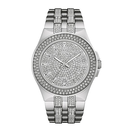 Bulova Phantom Mens Silver Tone Stainless Steel Bracelet Watch 96b235