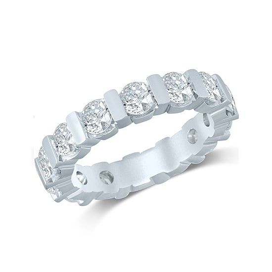 3 CT.T.W. Natural Diamond 14K White Gold Eternity Band