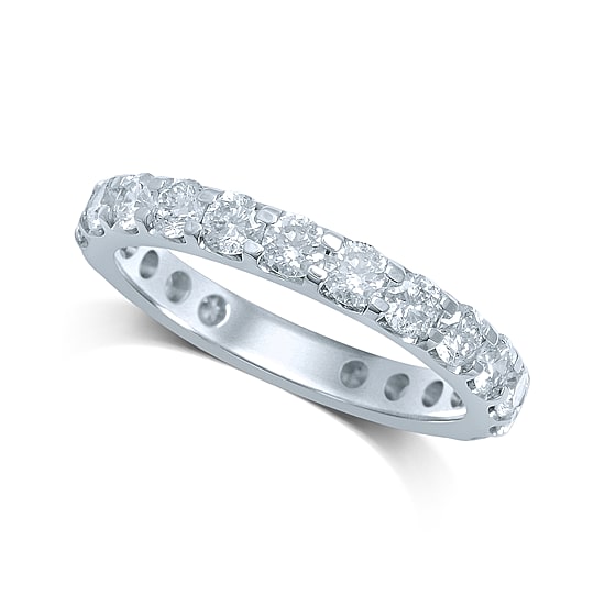 2 CT.T.W. Natural Diamond 14K White Gold Eternity Band