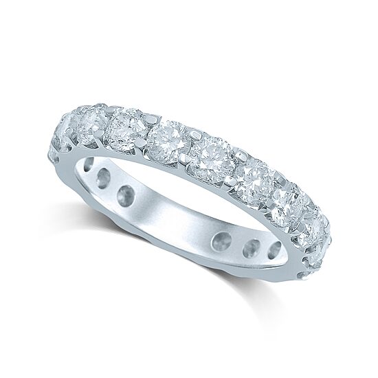 3 CT.T.W. Natural Diamond 14K White Gold Eternity Band