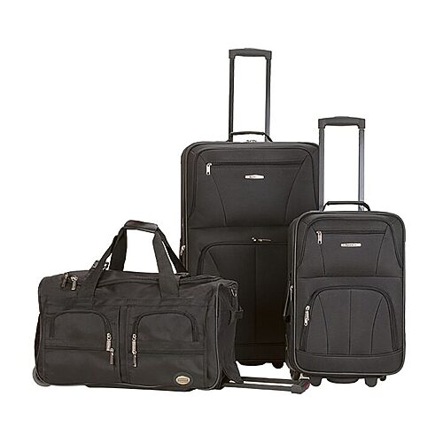 Rockland Spectra Polka Dot 3-pc. Softside Luggage Set, One Size, Black