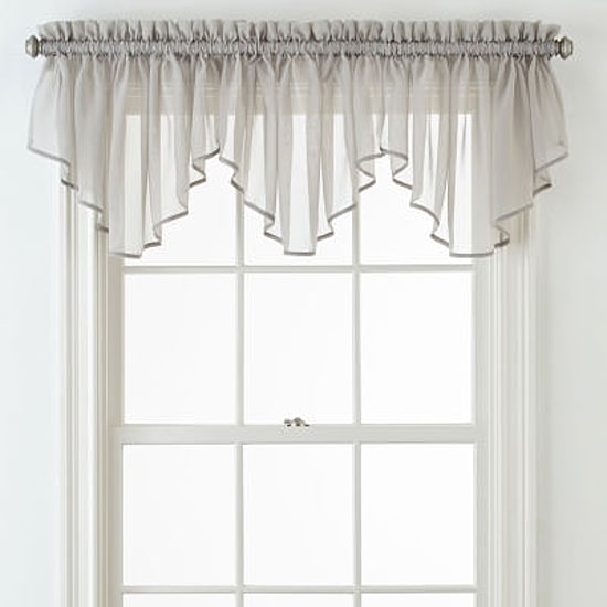 Home Expressions Lisette Rod-Pocket Sheer Ascot Valance
