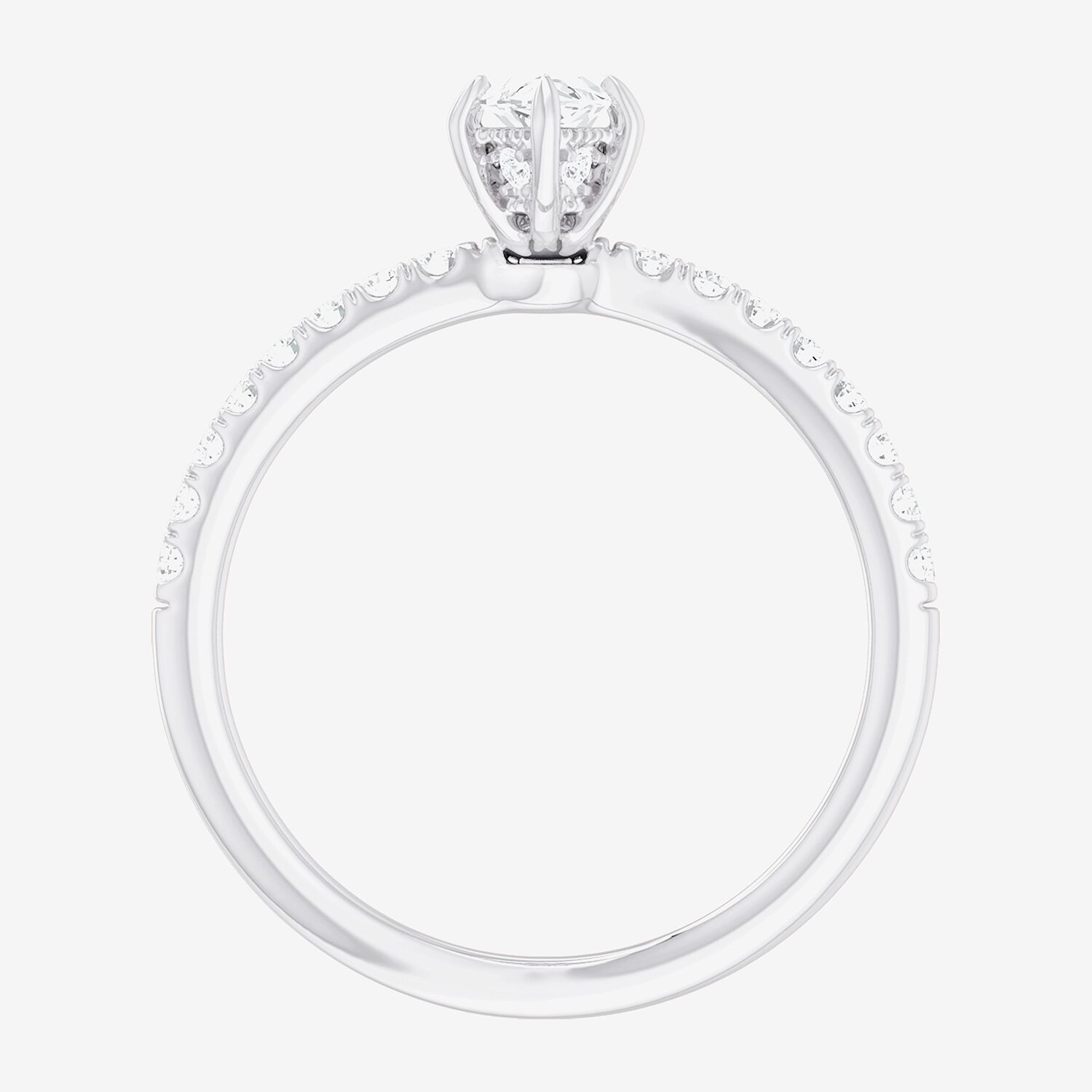 (G-H /  Si1-Si2) Womens 1 CT. T.W. Lab Grown White Diamond 10K Gold Marquise Side Stone Engagement Ring