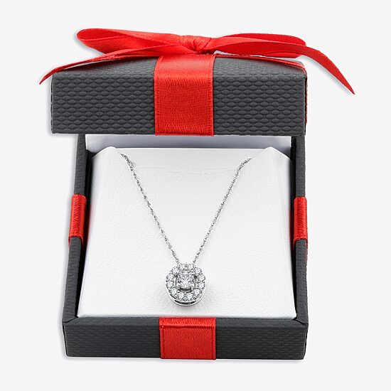 Yes, Please! Womens Lab Created White Sapphire Sterling Silver 18 Inch Pendant Necklace