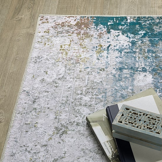 Covington Home Mirabelle Glacier Abstract Washable Indoor Rectangular Area Rug