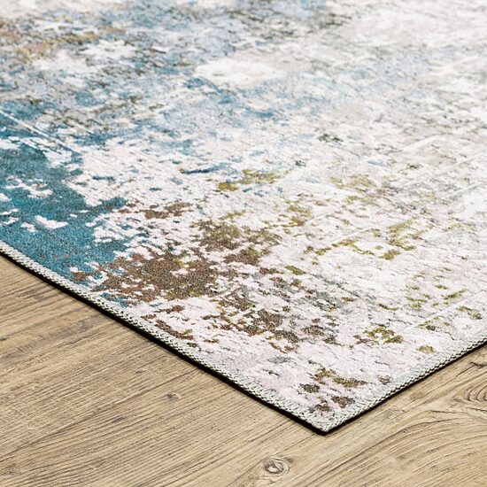 Covington Home Mirabelle Glacier Abstract Washable 2'X8' Indoor Rectangular Runner