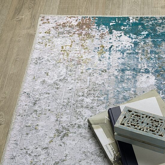 Covington Home Mirabelle Glacier Abstract Washable 2'X8' Indoor Rectangular Runner