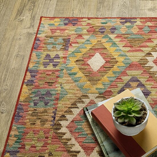 Covington Home Mirabelle Tribal Inspirations Geometric Washable 2'X8' Indoor Rectangular Runner