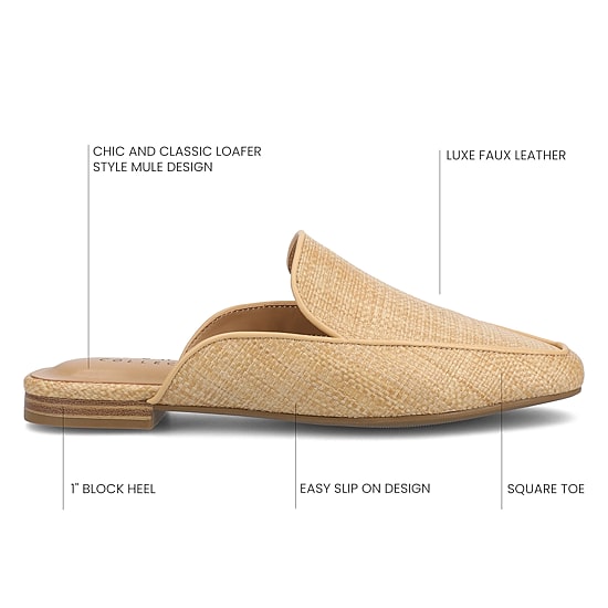 Journee Collection Akza Womens Square Closed Toe Mules