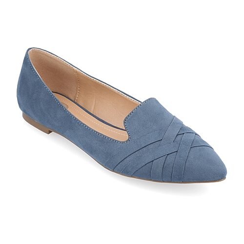 Journee Collection Mindee Womens Pointed Closed Toe Loafers, 8 Medium, Blue