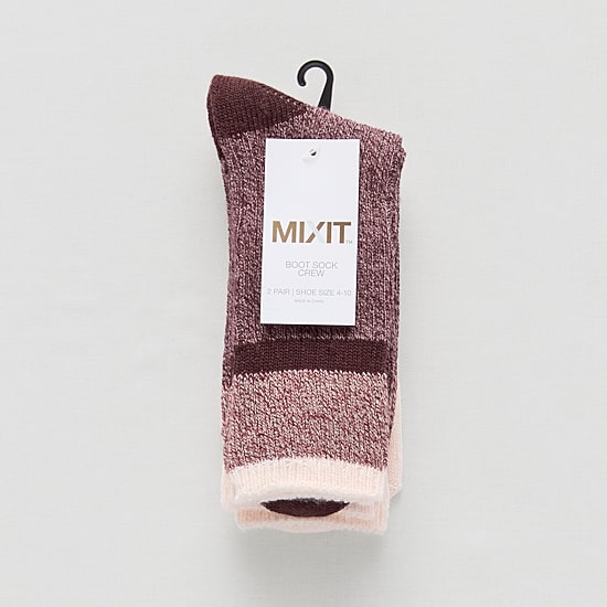 Mixit Womens 2 Pair Crew Socks