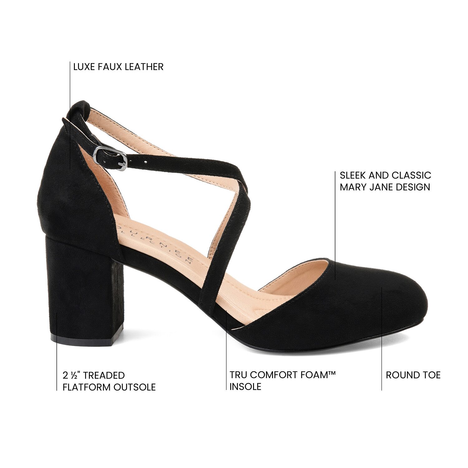 Journee Collection Foster Womens Pointed Closed Toe Block Heel Pumps